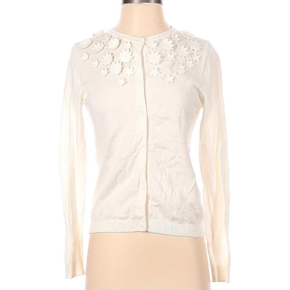 Cath Kidston White Floral Applique Cardigan